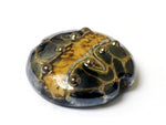 11815202 - Black w/Yellow Silver Foil Lentil Focal Bead