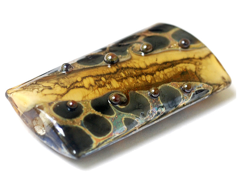11815203 - Transparent Black w/Silver Foil Kalera Focal Bead