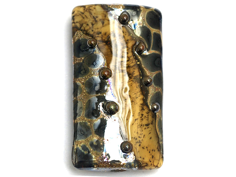 11815203 - Transparent Black w/Silver Foil Kalera Focal Bead