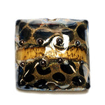 11815204 - Black w/Yellow Silver Foil Pillow Focal Bead