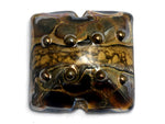 11815204 - Black w/Yellow Silver Foil Pillow Focal Bead