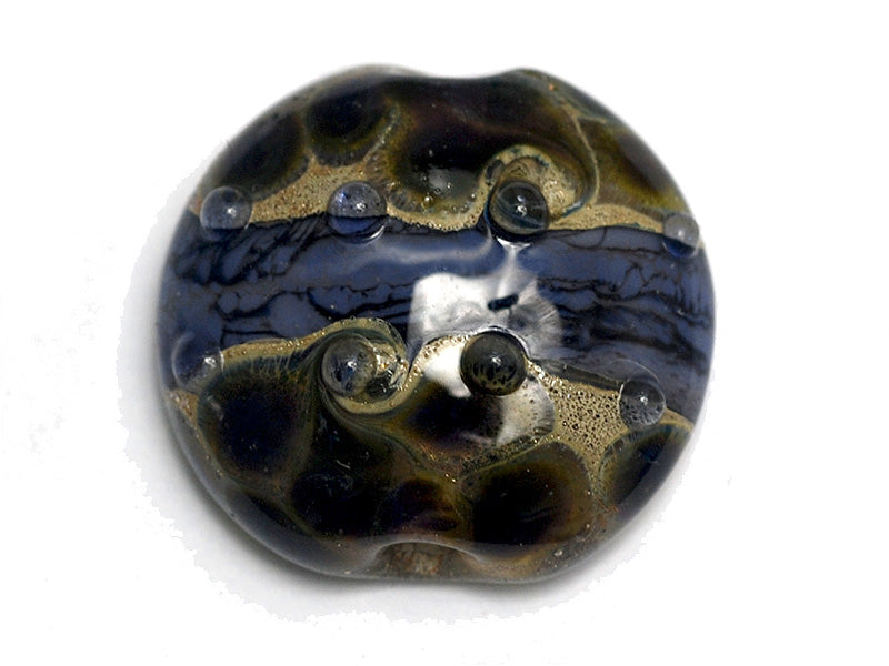 11815302 - Black w/Purple Silver Lentil Focal Bead