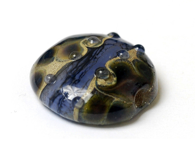 11815302 - Black w/Purple Silver Lentil Focal Bead
