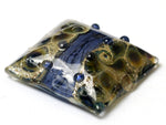 11815304 - Black w/Ink Blue Silver Pillow Focal Bead