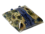 11815304 - Black w/Ink Blue Silver Pillow Focal Bead