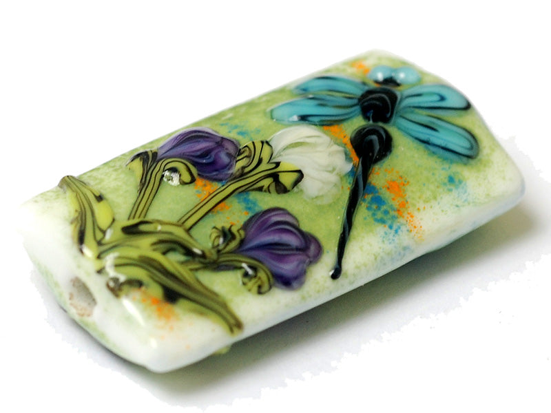 11816603 - Blue Dragonfly w/Purple Flora Kalera Focal Bead