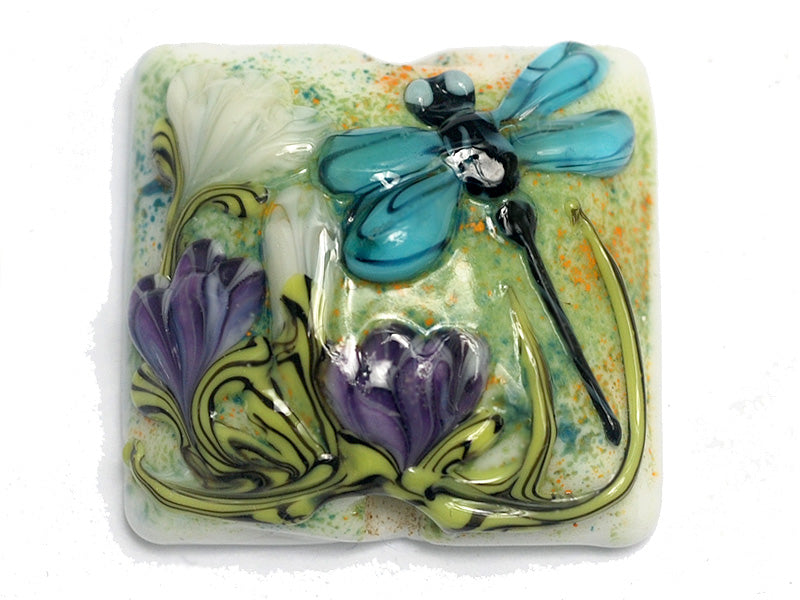 11816604 - Blue Dragonfly w/Purple Flora Pillow Focal Bead