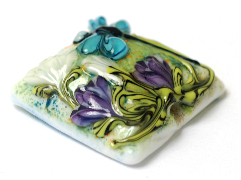 11816604 - Blue Dragonfly w/Purple Flora Pillow Focal Bead