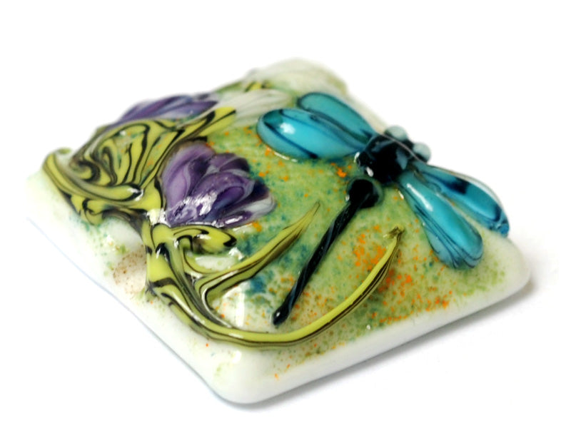11816604 - Blue Dragonfly w/Purple Flora Pillow Focal Bead