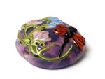 11816702 - Red Dragonfly/Violet Garden Lentil Focal Bead