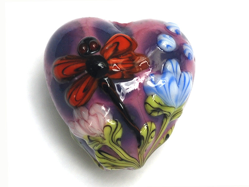 11816705 - Red Dragonfly/Violet Garden Heart