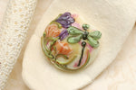 11816802 - Green Dragonfly w/Orange Flora Lentil Focal Bead