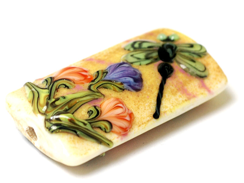 11816803 - Green Dragonfly w/Orange Flora Kalera Focal Bead