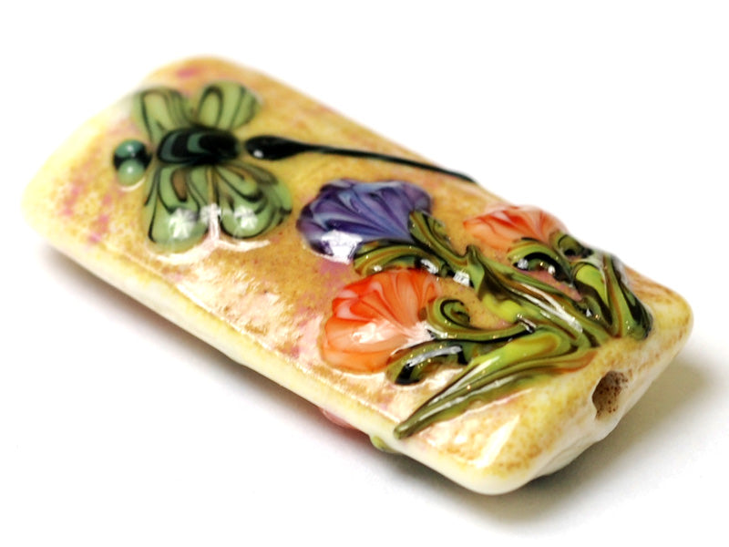 11816803 - Green Dragonfly w/Orange Flora Kalera Focal Bead
