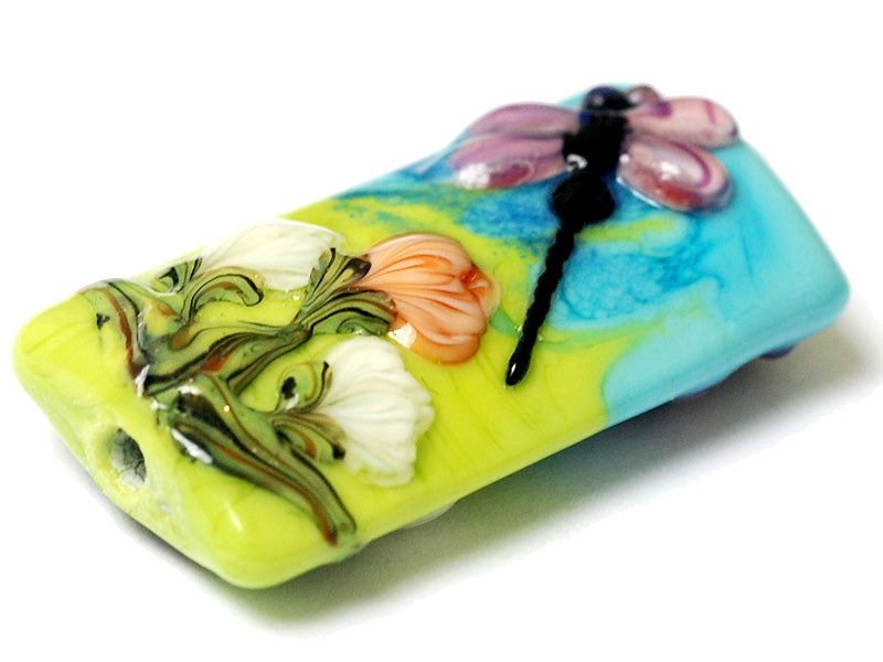 11816903 - Purple Dragonfly w/Orange Flora Kalera Focal Bead