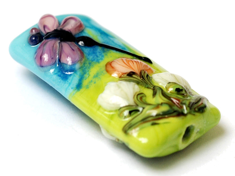 11816903 - Purple Dragonfly w/Orange Flora Kalera Focal Bead