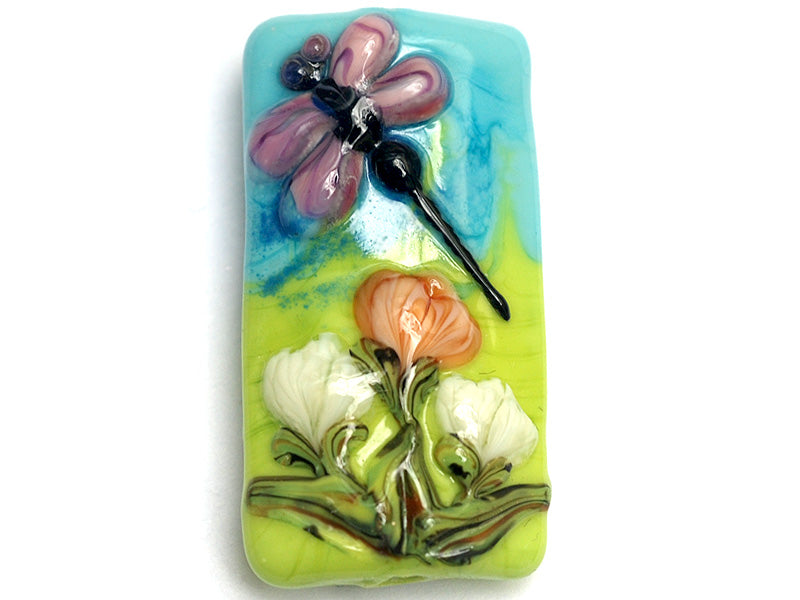 11816903 - Purple Dragonfly w/Orange Flora Kalera Focal Bead