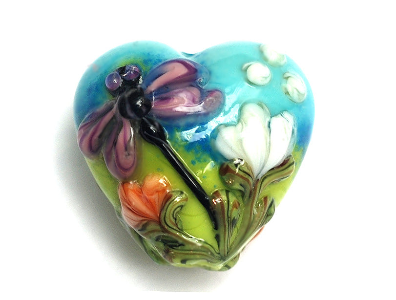 11816905 - Purple Dragonfly w/Orange Flora Heart