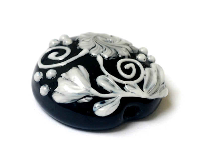 11817002 - Midnight Garden Lentil Focal Bead