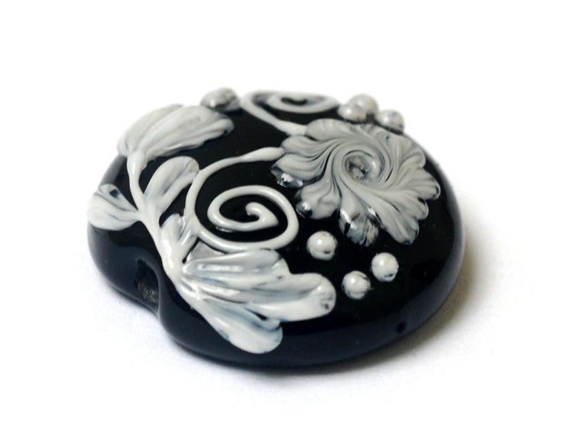 11817002 - Midnight Garden Lentil Focal Bead