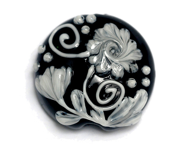 11817002 - Midnight Garden Lentil Focal Bead