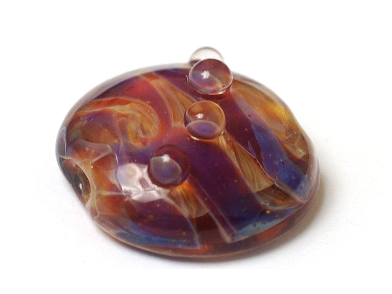11817402 - Yellow-orange & Purple Lentil Focal Bead
