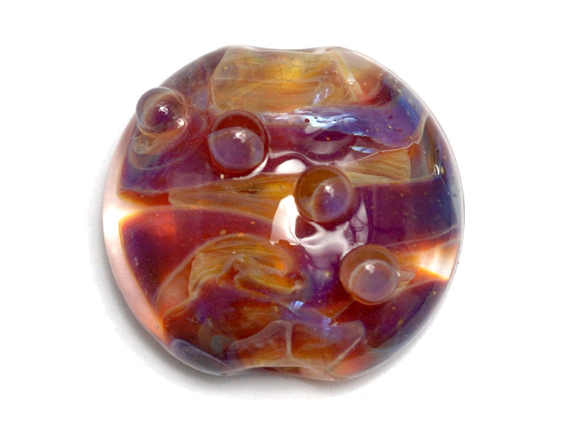 11817402 - Yellow-orange & Purple Lentil Focal Bead