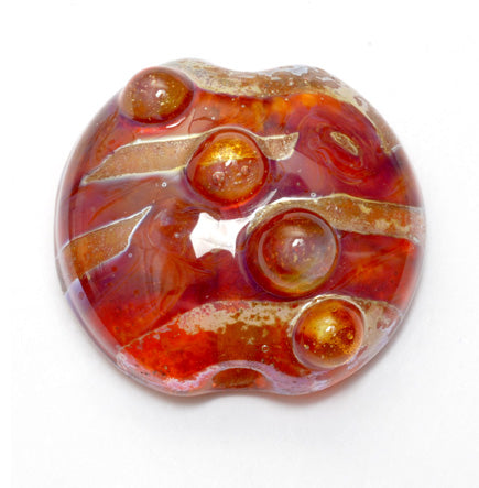 11817502 - Yellow-orange & Purple Lentil Focal Bead