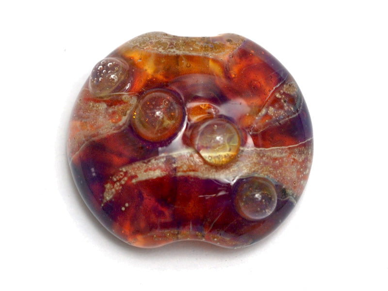 11817502 - Yellow-orange & Purple Lentil Focal Bead