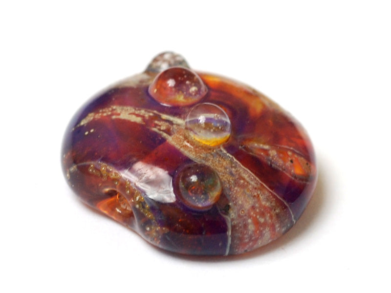 11817502 - Yellow-orange & Purple Lentil Focal Bead
