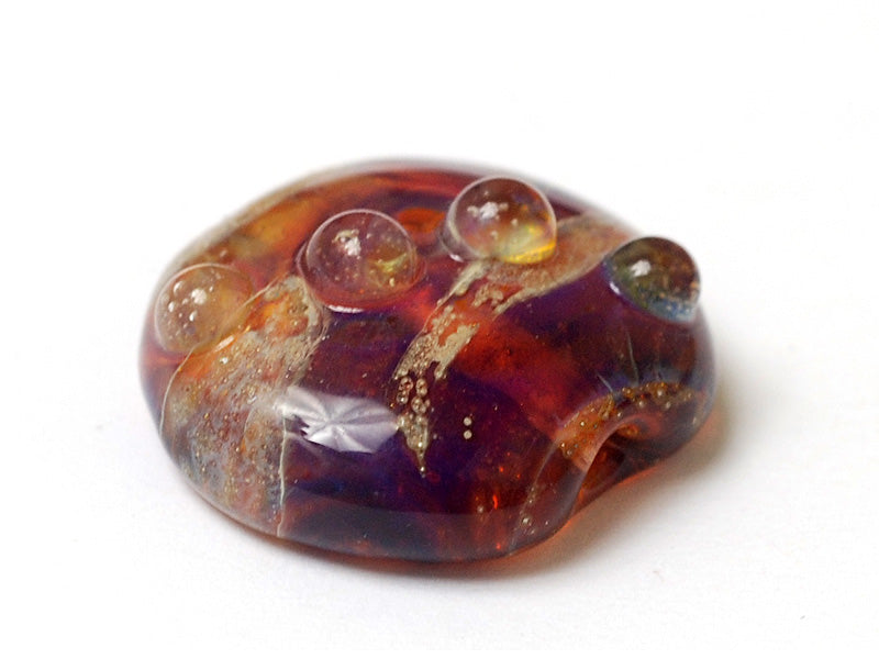 11817502 - Yellow-orange & Purple Lentil Focal Bead