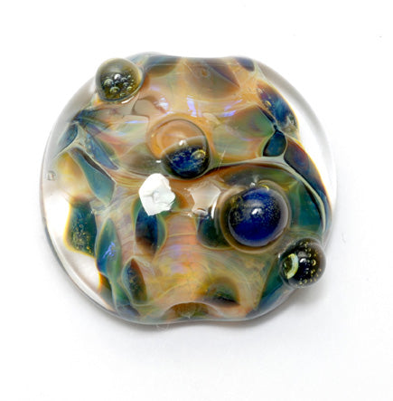 11817702 - Blue & Orange Lentil Focal Bead