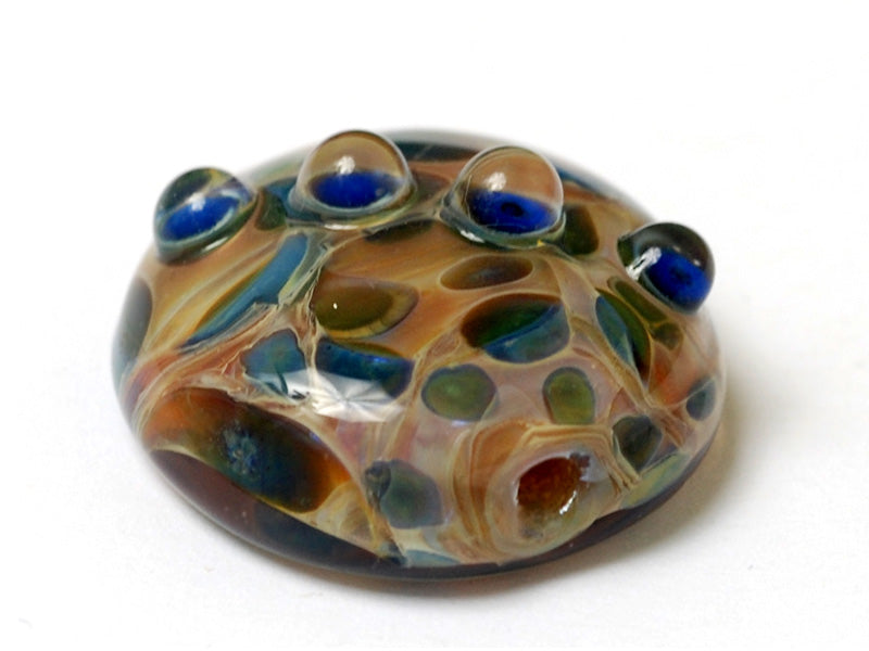 11817702 - Blue & Orange Lentil Focal Bead