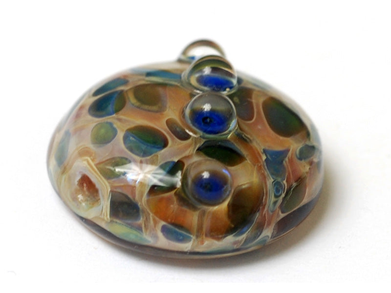 11817702 - Blue & Orange Lentil Focal Bead