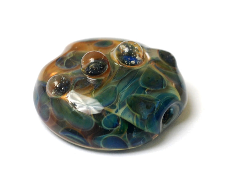 11817902 - Blue & Orange Lentil Focal Bead