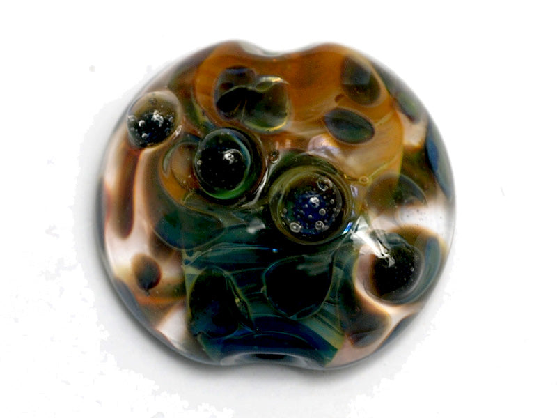 11817902 - Blue & Orange Lentil Focal Bead