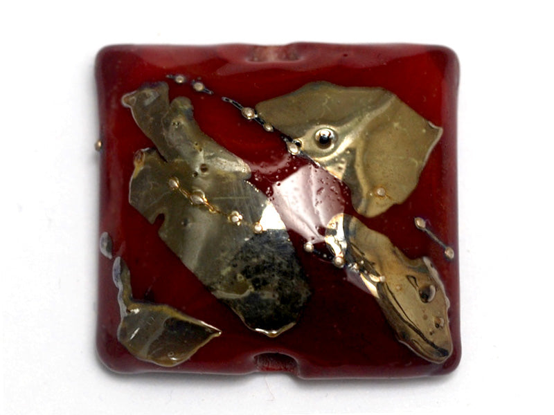 11818304 - Regal Red Metallic Pillow Focal Bead