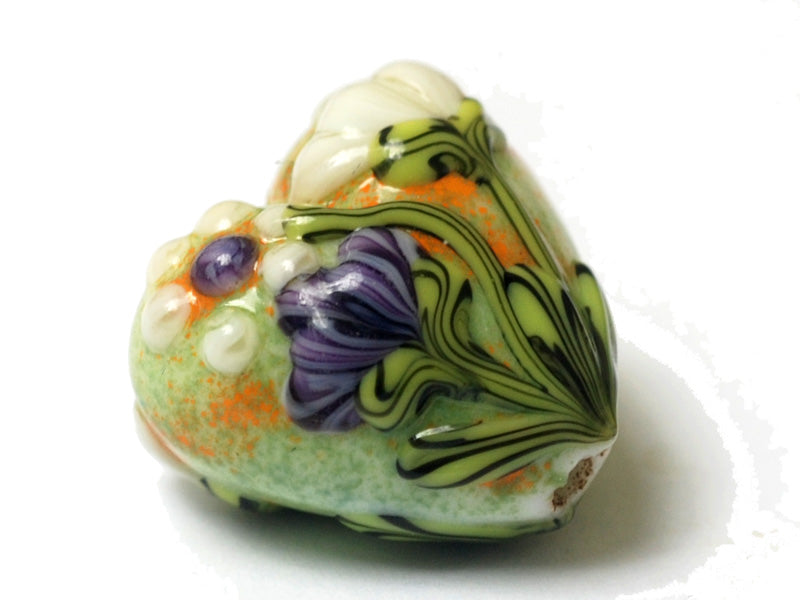 11819105 - Green w/White & Purple Flora Heart