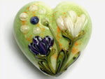 11819125 - Green w/White & Purple Flora Heart (Large)