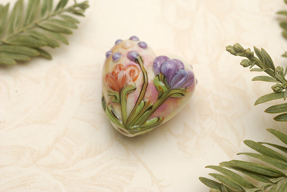 11819205 - Yellow w/Purple & Orange Flora Heart