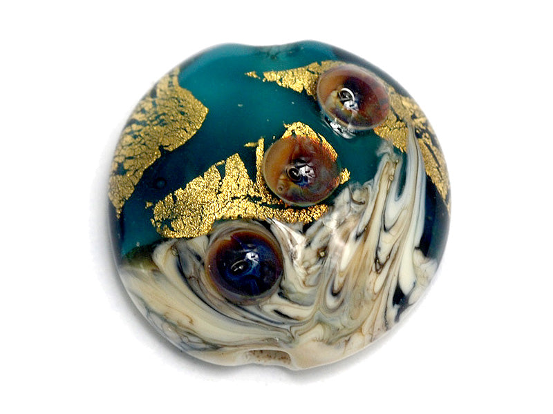 11819302 - Teal Treasure Lentil Focal Bead