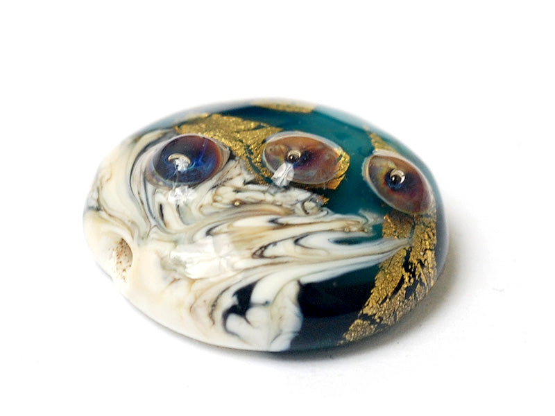 11819302 - Teal Treasure Lentil Focal Bead