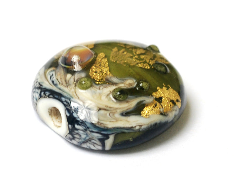 11819402 - Emerald Treasure Lentil Focal Bead