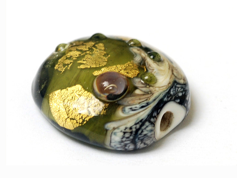 11819402 - Emerald Treasure Lentil Focal Bead