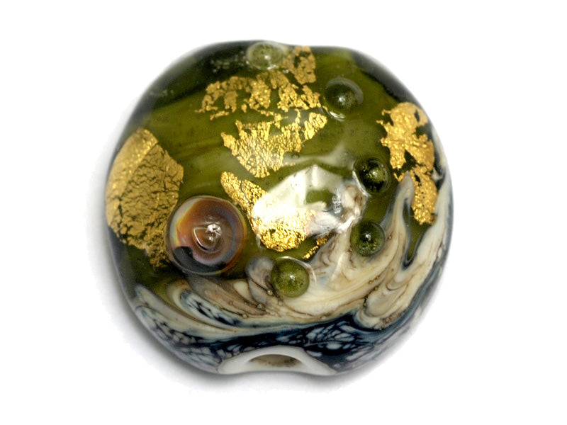 11819402 - Emerald Treasure Lentil Focal Bead