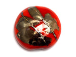 11819502 - Electric Orange Metallic Lentil Focal Bead