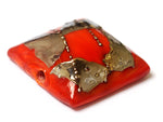 11819504 - Electric Orange Metallic Pillow Focal Bead