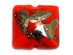 11819504 - Electric Orange Metallic Pillow Focal Bead