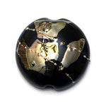 11819602 - Elegant Black Metallic Lentil Focal Bead