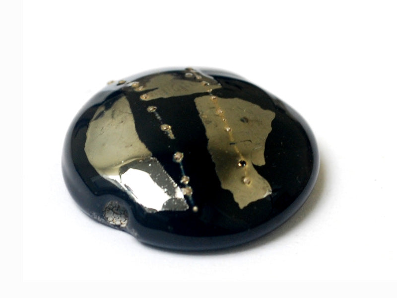 11819602 - Elegant Black Metallic Lentil Focal Bead